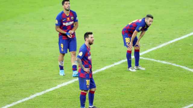 Messi, Luis Suárez y Jordi Alba / EFE