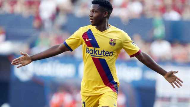 Ansu Fati celebrando un gol con el Barça /FC BARCELONA