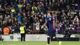 Una foto de Leo Messi celebrando un gol durante un partido con el Barça / FCB