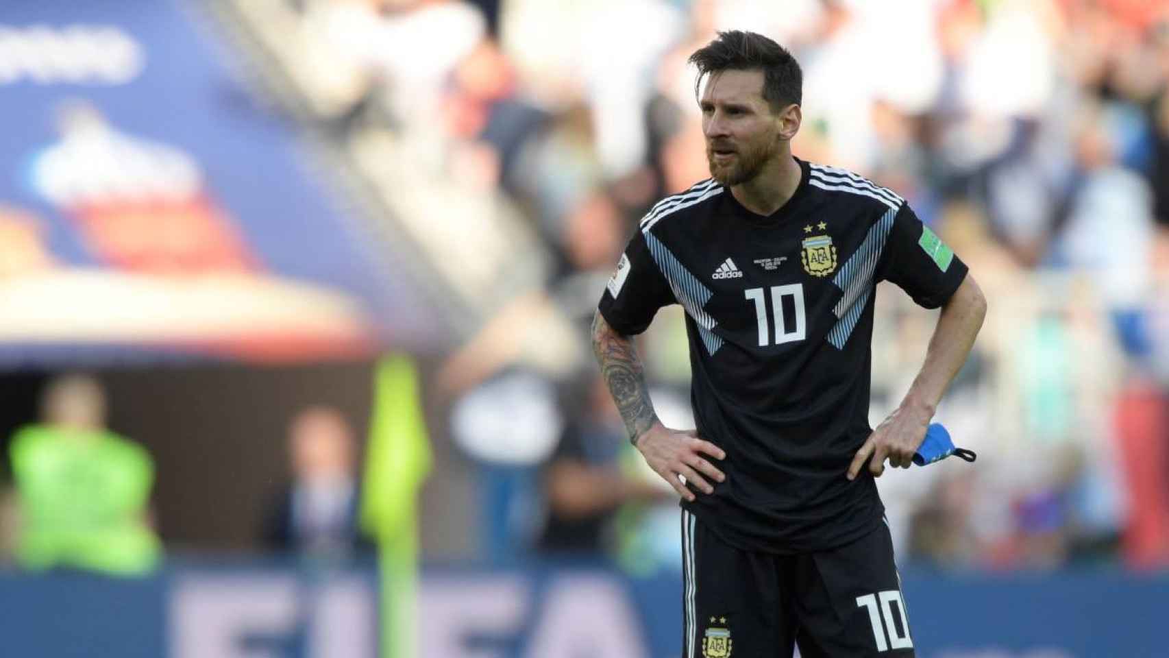 Leo Messi en un partido de la selección argentina / EFE