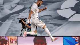 Karim Benzema celebra un gol del Real Madrid / EFE