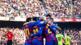 Los jugadores del Barça celebran un gol | EFE