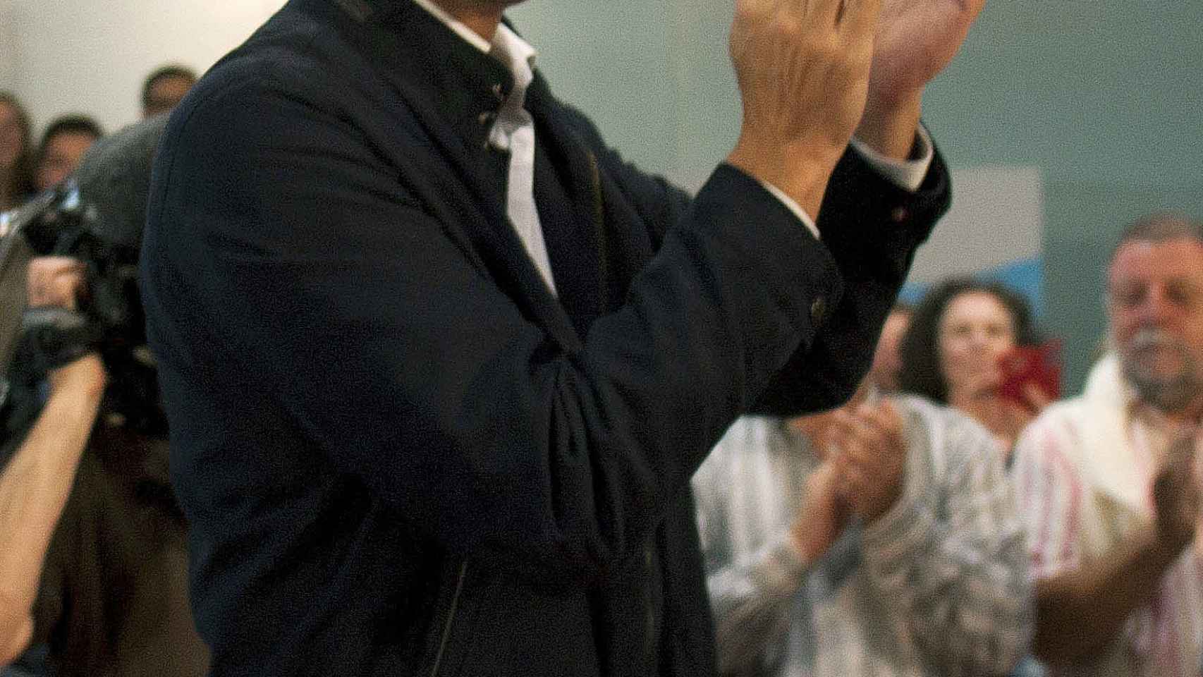 Pedro Sánchez durante un acto del miércoles en la campaña electoral gallega / EFE