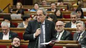 El presidente de la Generalitat, Quim Torra, interviene en el Parlament / EFE