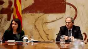 Meritxell Budó, junto al presidente de la Generalitat, Quim Torra / EFE