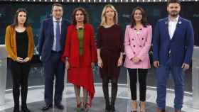 Los seis participantes en el debate de RTVE en la noche del martes / EFE