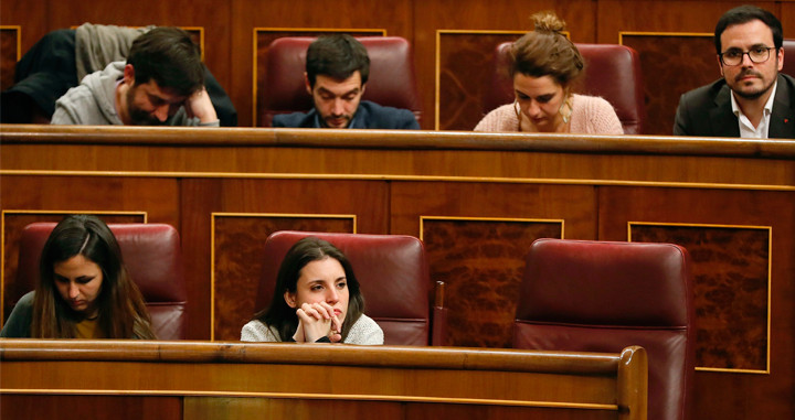 Irene Montero, portavoz de Unidos Podemos en el Congreso, durante una sesión / EFE