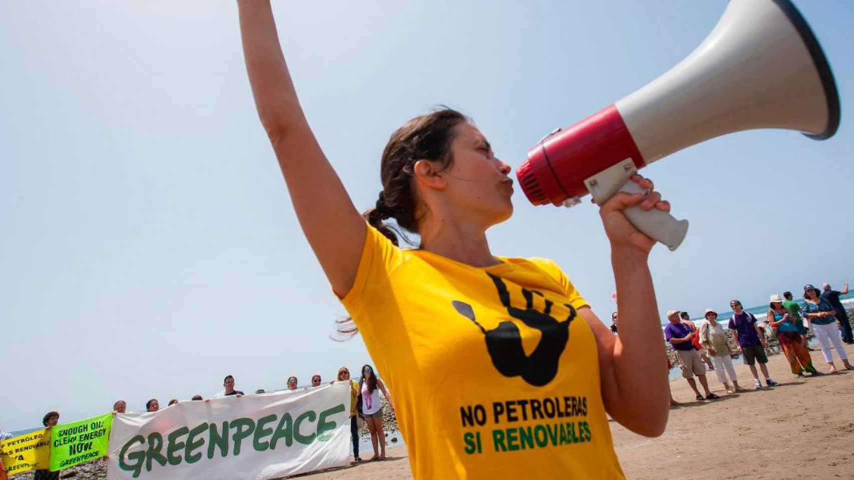 Una protesta de Greenpeace por las energías renovables / EFE