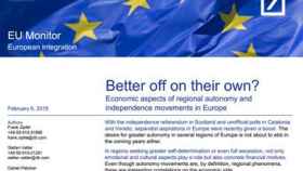 Informe '¿Mejor ir por su cuenta? Aspectos económicos de los movimientos de independencia y autonomía regionales en Europa'