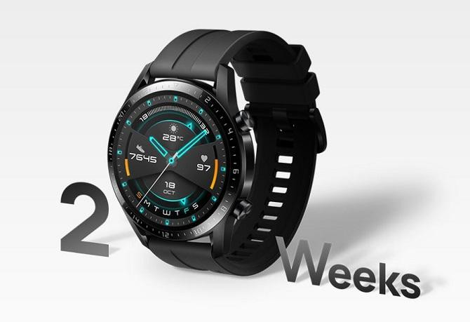 El Huawei Watch GT 2 con la correa negra de silicona / HUAWEI