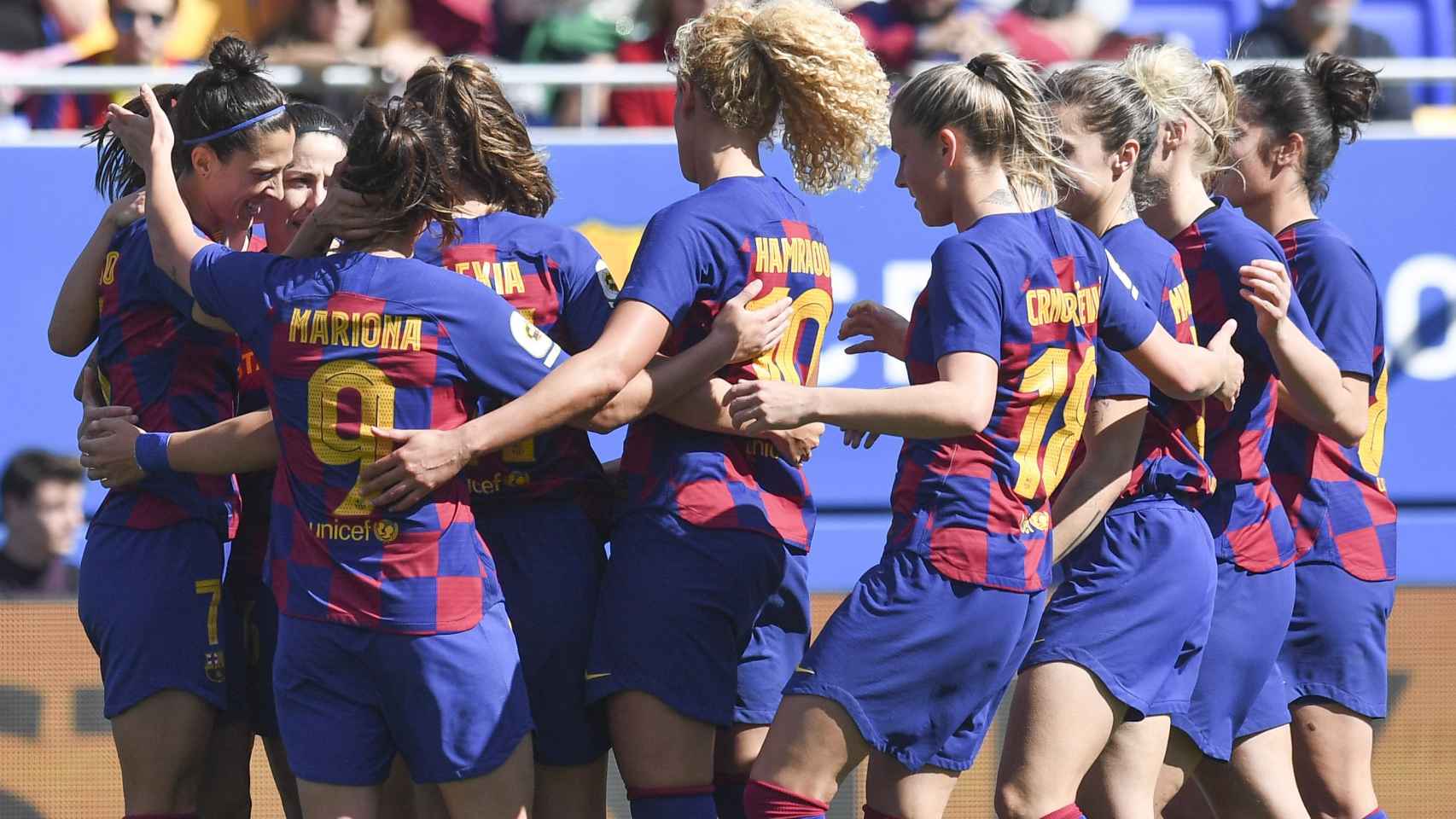 Las jugadoras del Barça celebrando un gol / FCB