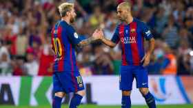 Leo Messi y Javier Mascherano en un partido del Barça / EFE
