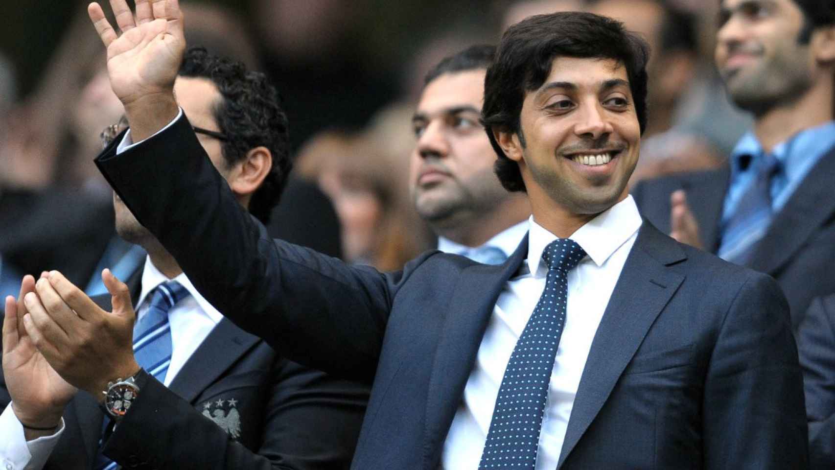 El Sheikh Mansour en un partido del Manchester City / EFE