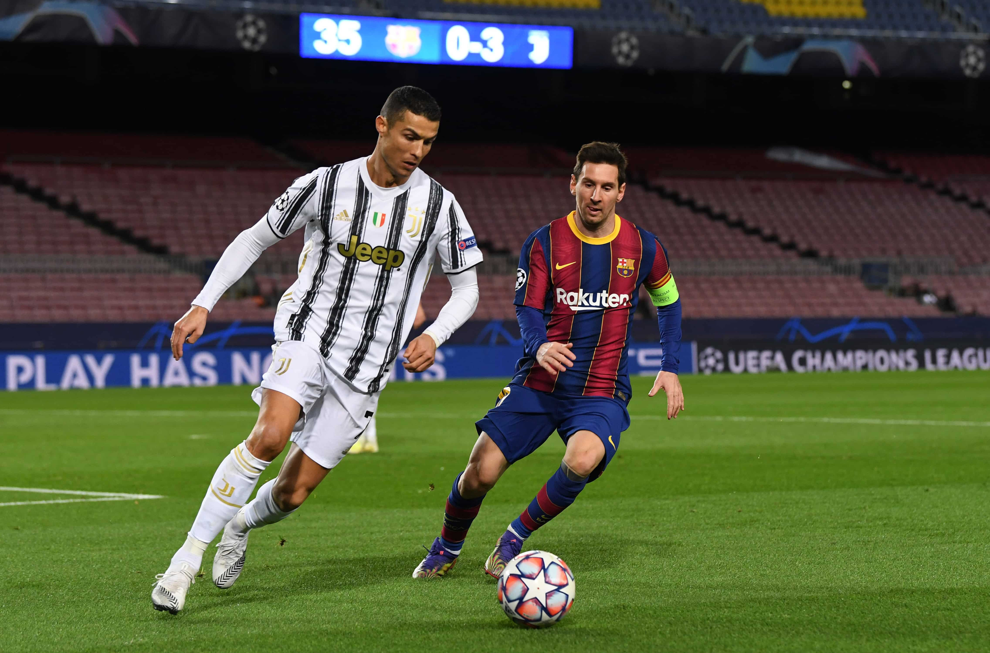 Messi y Cristiano, en un Barça-Juventus / EFE