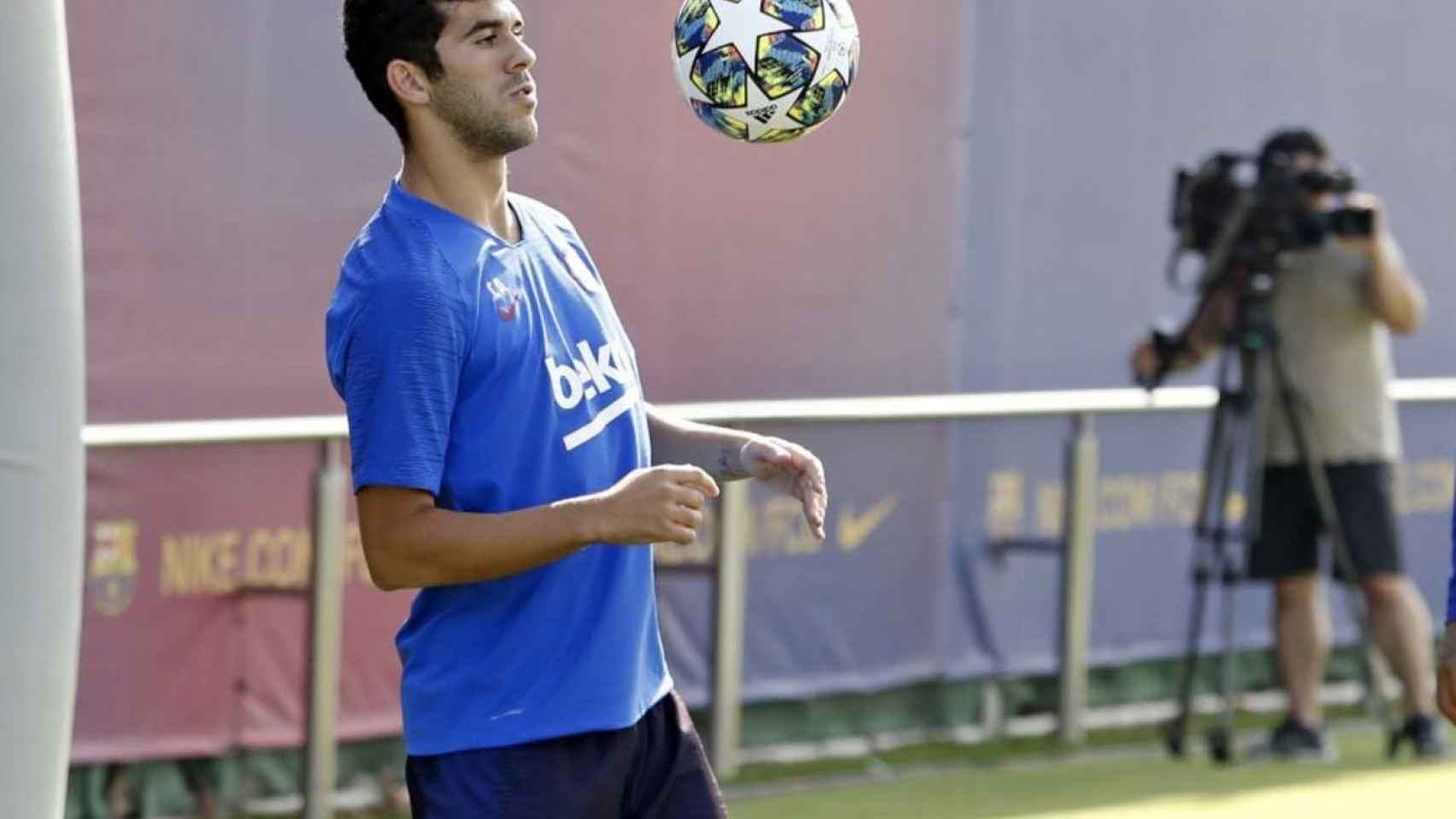 Una foto de Carles Aleñá durante un entrenamiento del Barça / FCB