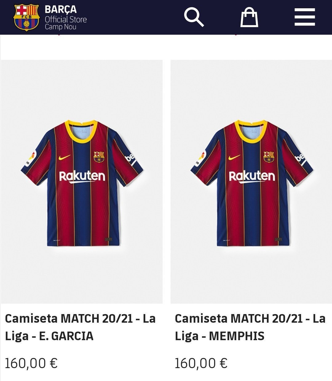 Imagen de la página web del Barça con la camiseta de Depay / FC Barcelona