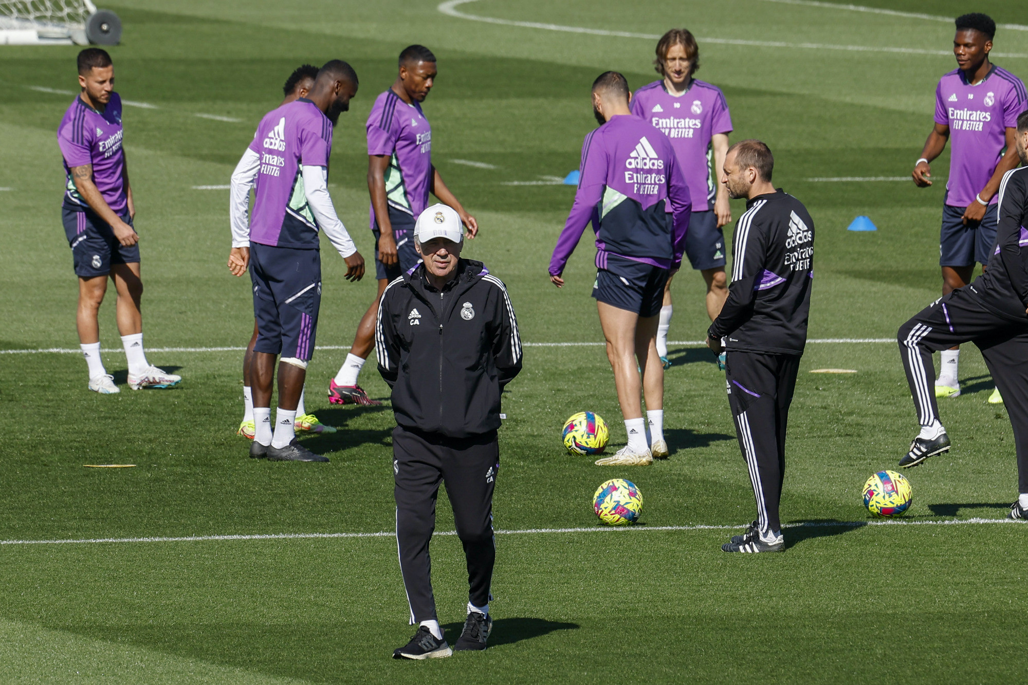 Carlo Ancelotti, durante un entrenamiento del Real Madrid / EFE