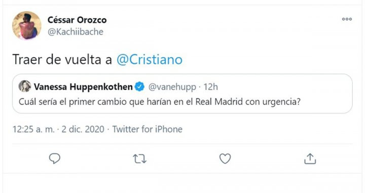 Comentario en las redes sociales de un seguidor por la vuelta de Cristiano al Madrid / Redes