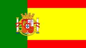 Montaje con las banderas de Portugal y España
