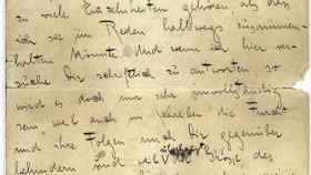 Extracto de una carta manuscrita de Franz Kafka.