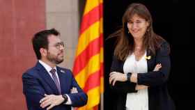 El president de la Generalitat, Pere Aragonès, y la expresidenta del Parlament, Laura Borràs / EFE