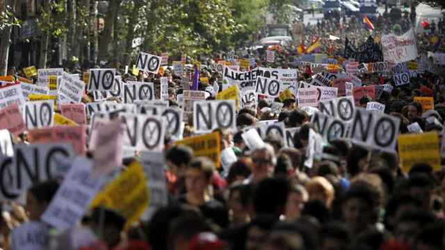 Manifestaciones de estudiantes contra los recortes / EFE