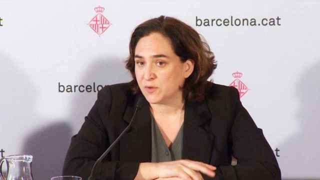 Ada Colau, alcaldesa de Barcelona, en una comparecencia pública / EP