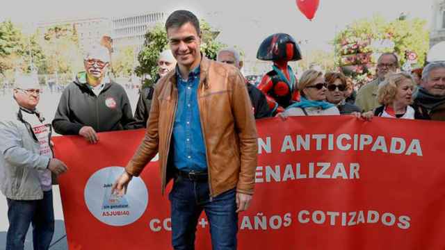 Pedro Sánchez, secretario general del PSOE, en la manifestación madrileña del Primero de Mayo / EFE