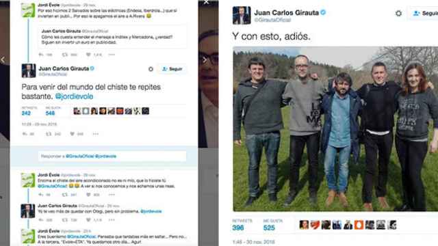 Cruce de tuits entre Jordi Évole y Juan Carlos Girauta / FOTOMONTAJE DE CG