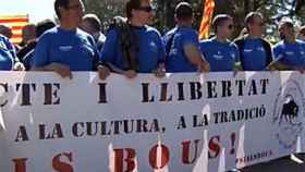 Manifestación en defensa de las fiestas taurinas en Amposta