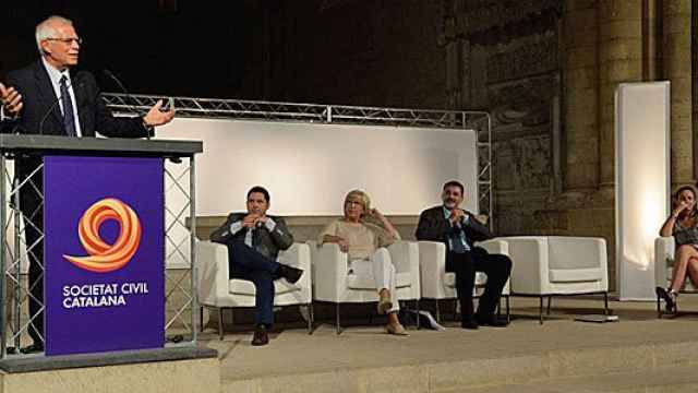 El expresidente del Parlamento Europeo y ex ministro socialista Josep Borrell, durante la presentación de Sociedad Civil Catalana en Lérida