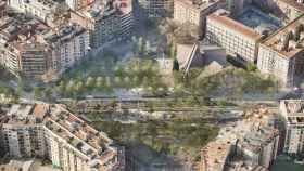 Detalle de la remodelación de la Meridiana de Barcelona / EP