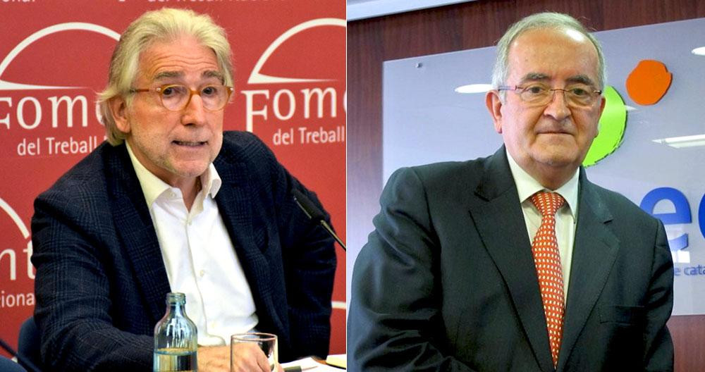 El presidente de Foment del Treball, Josep Sánchez Llibre (i), y el de Pimec, Josep González (d) / CG