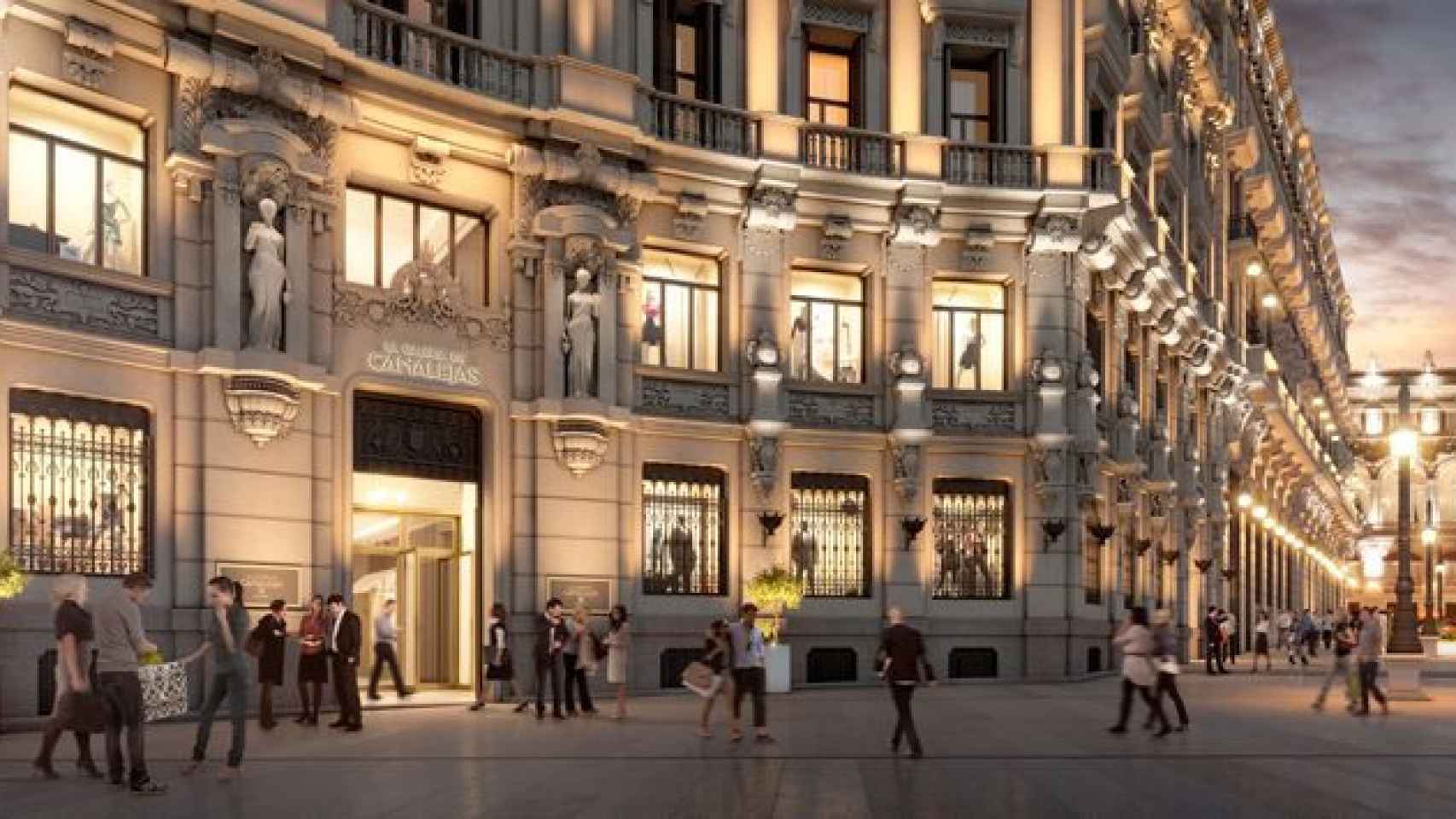 Proyección del Centro Canalejas Madrid (CCM), el nuevo hotel de lujo de Four Seasons que abrirá las puertas en Madrid en 2019 / CG