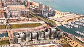 Imagen aérea de la Marina de Badalona, donde Meliá construirá su hotel de cuatro estrellas / CG