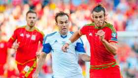 Gareth Bale, con Gales, en un partido clasificatorio para la Euro 2016.