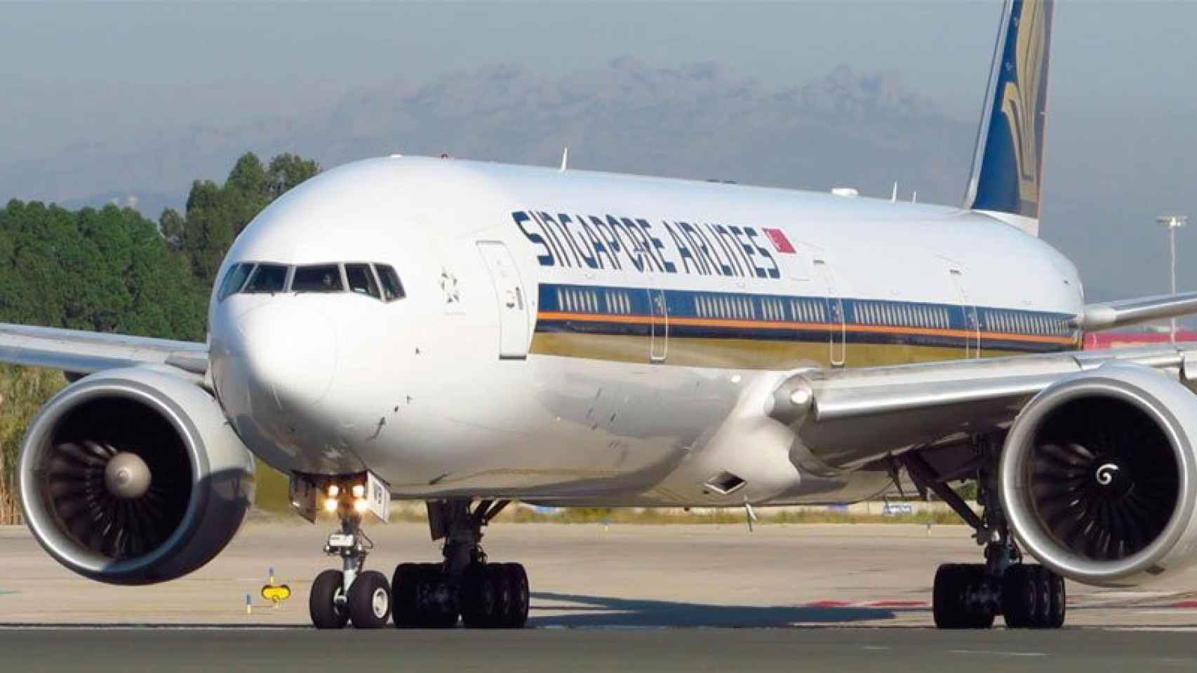 Una aeronave de Singapore Airlines, en el aeropuerto del Prat de Barcelona.
