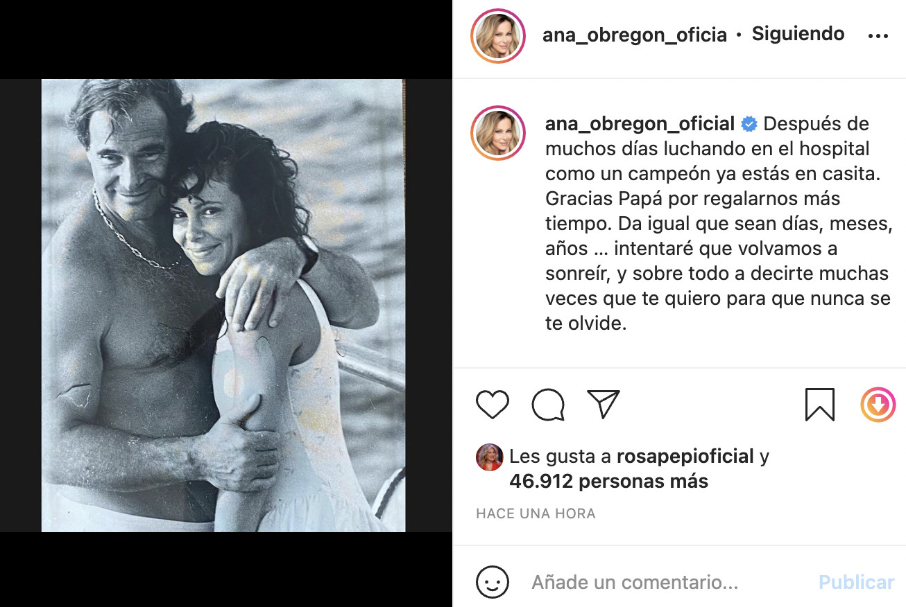 Publicación de Ana Obregón en Instagram / @ana_obregon_oficial