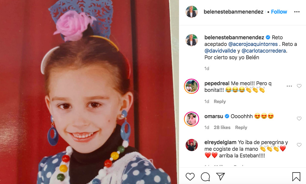 Belén Esteban publica una fotografía de cuando era pequeña en sus redes sociales / INSTAGRAM