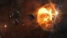 Varios meteoritos se dirigen a la Tierra en una imagen virtual que representa el fin del mundo / CG