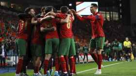 La celebración de Portugal tras ganar ante Turquía en la repesca de la UEFA / EFE