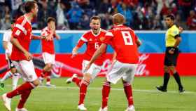 Denis Cheryshev celebrando uno de sus goles en el Mundial / EFE