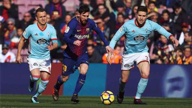 Una foto de archivo de Leo Messi en un partido frente al Celta de Vigo / EFE