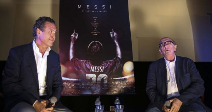 Valdano y Roures en la presentación del documental Messi / EFE