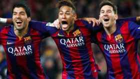 Luis Suárez, Neymar y Messi brillaron juntos en el Barça / EFE