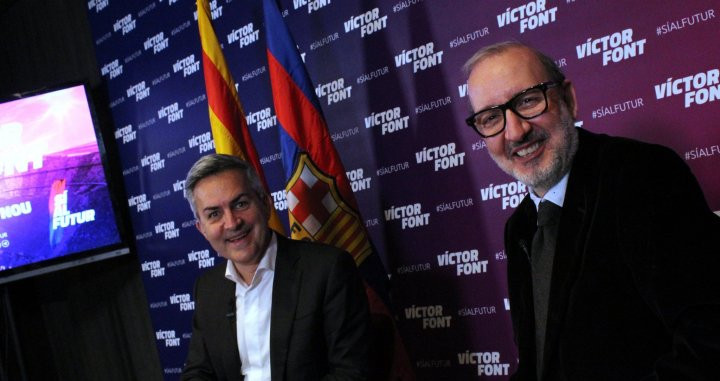 Víctor Font y Antoni Bassas en una rueda de prensa de 'Sí al futur' / SAF