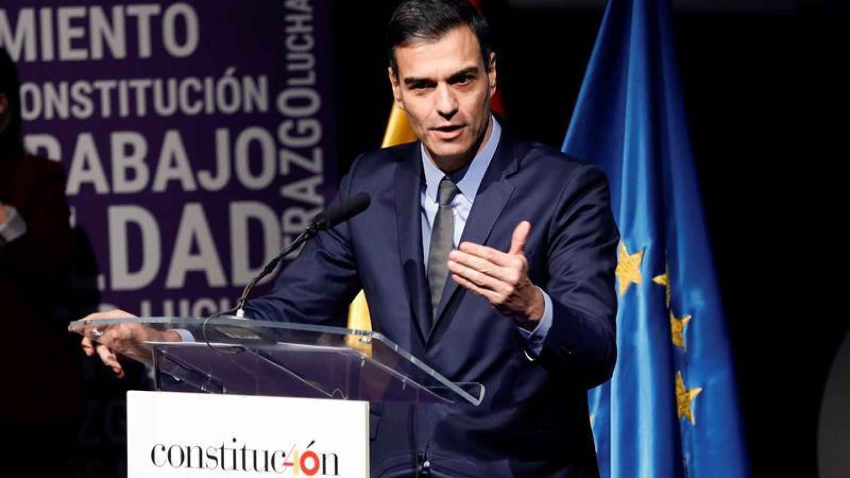 Pedro Sánchez, presidente del Gobierno, en un acto sobre el 40 aniversario de la Constitución / EFE