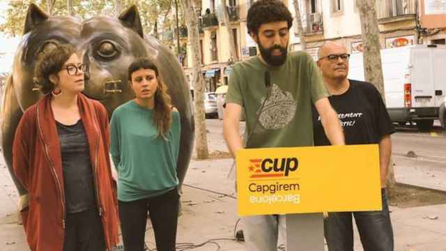 Rueda de prensa de los tres concejales de la CUP de Barcelona / Twitter: @CUPBarcelona