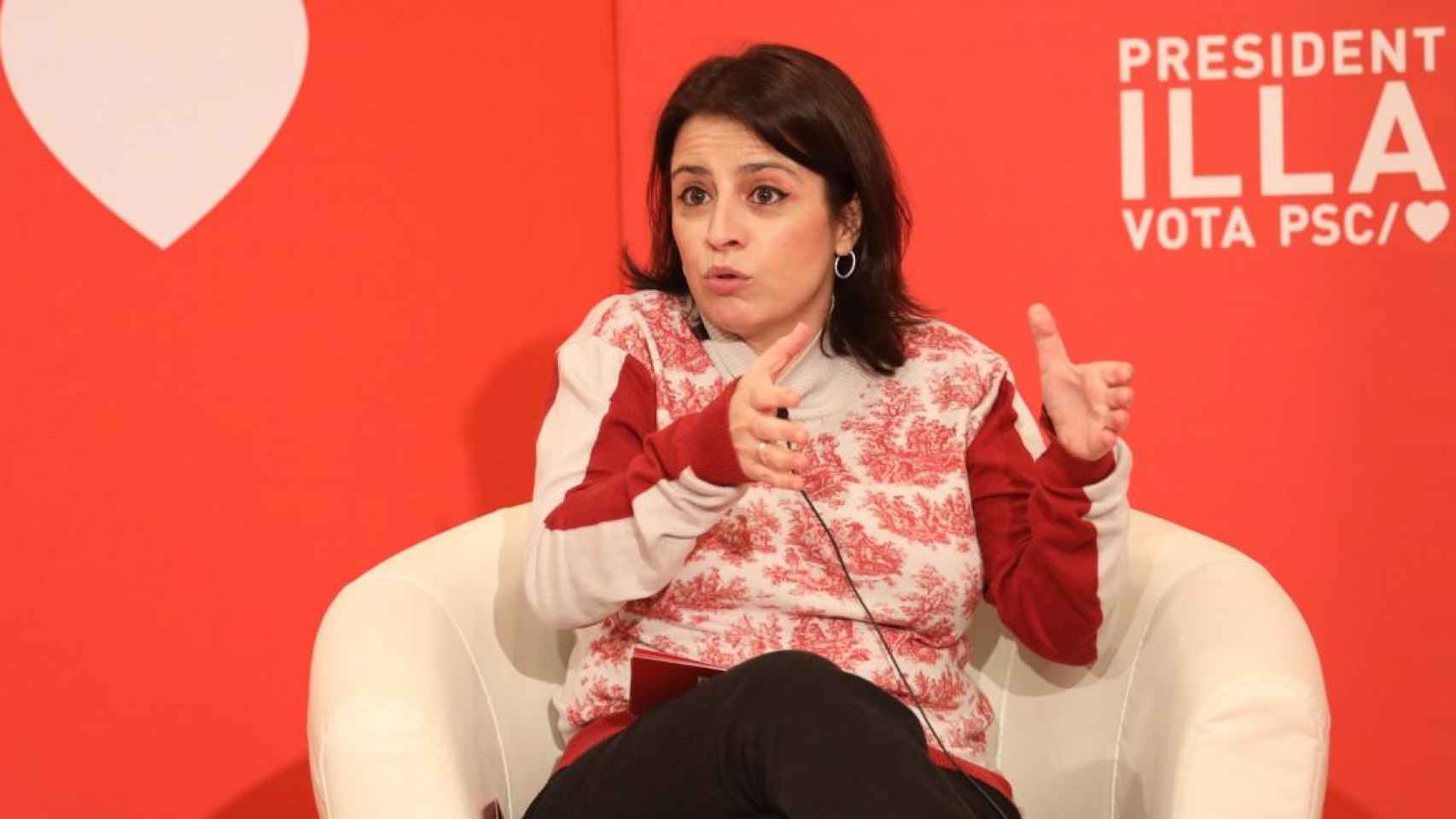 La número dos del PSOE, Adriana Lastra, hoy en un acto electoral feminista de los socialistas / EUROPA PRESS