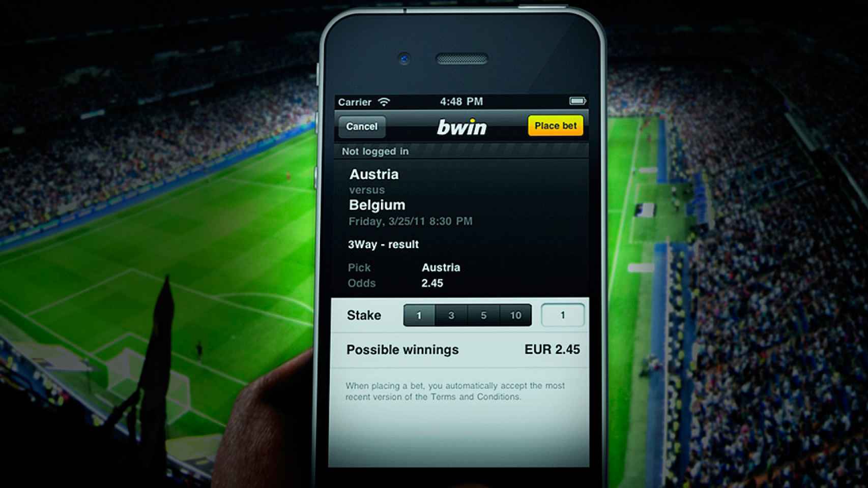 Imagen de una 'app' para apostar online / CG